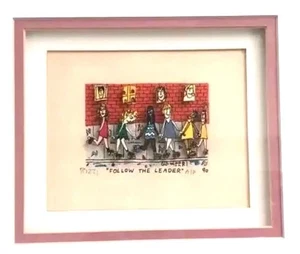 James Rizzi "FOLLOW THE LEADER" 3D Pop-Art Collage Signed Framed A.P. (1990) - Picture 1 of 10