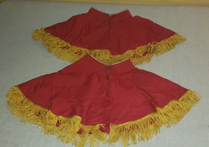 2 VINTAGE JOHN P DALEIDEN YOUTH CAPES/CAPLETS/COLLARS/YOKES RED W/GOLD FRINGE - Picture 1 of 7