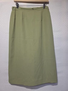 Karen Scott Women’s Size 10 Olive Green Lined Midi Skirt Polyester Back Vent... - Picture 1 of 11