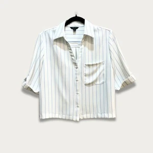 RW&CO. Camisa cuadrada con botones a rayas corta manga corta M minimalista preparación de gran tamaño - Imagen 1 de 9