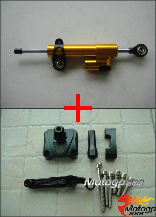 CNC Steering Damper Stabilizer Bracket For Kawasaki Ninja 250 250R EX250 08-12 D — 第 1/1 张图片