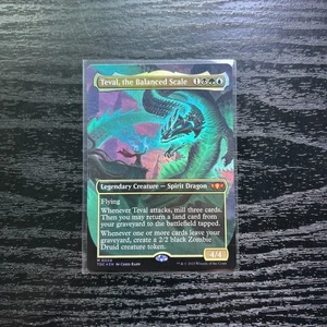 Lámina Teval, the Balanced Scale (Borderless) Commander: Tarkir: Dragonstorm - Imagen 1 de 2