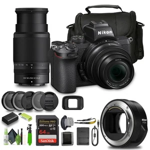 Nikon Z50 Mirrorless Camera with 16-50mm and 50-250mm Lens Bundle - Picture 1 of 9