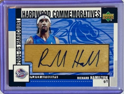 Richard Hamilton AUTO 2003-04 Upper Deck Hardcourt Hardwood Commemoratives RARE - Image 1 of 3