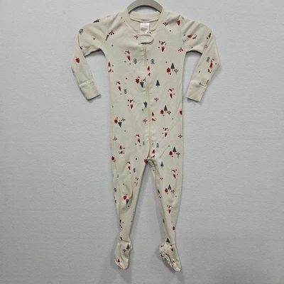 Pijama Hanna Andersson Niño Pequeño Papá Noel Gnomos Navidad Invierno Cremallera Talla 3T Foto 1 de 4