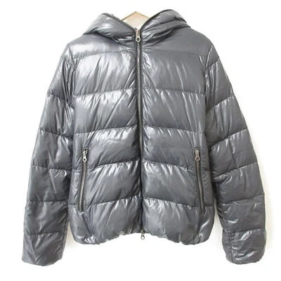 DUVETICA THIAQUATTRO 双拉链连帽羽绒夹克,尺寸 40,黑色女式二手 — 第 1/4 张图片