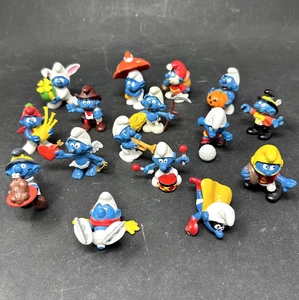 Schlümpfe Figuren 16 Stück - 1966 Schlagzeuger 70er 80er + Scheich Pevo - Vintage - selten - Bild 1 von 18
