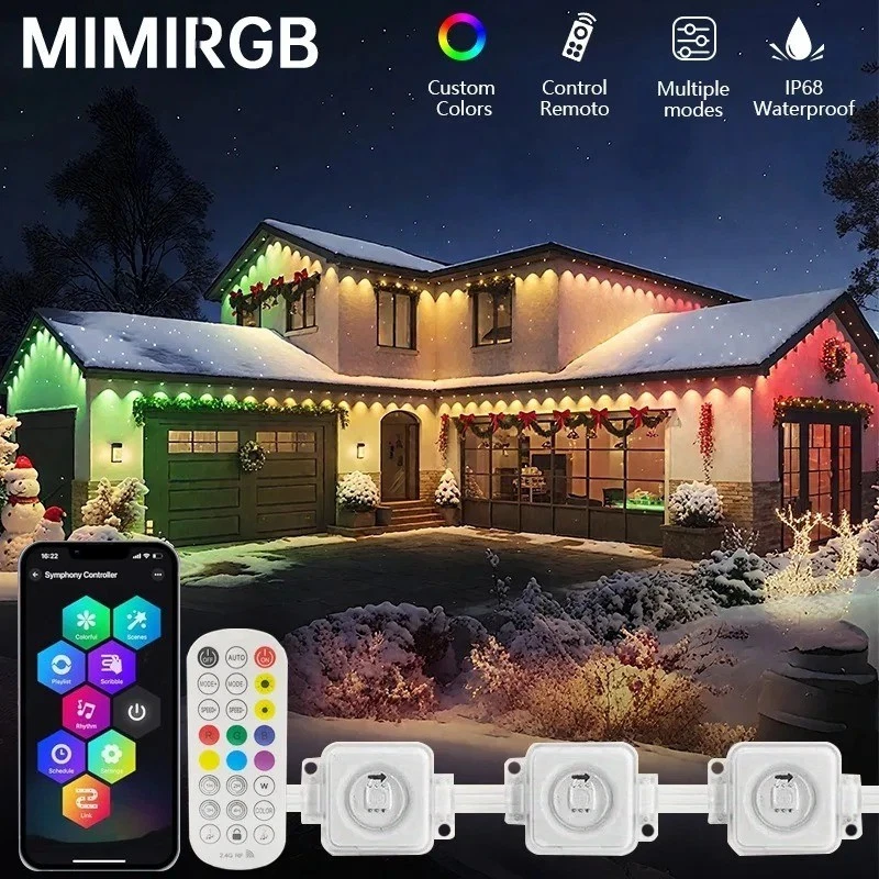 Permanent Outdoor Lights for House, 150ft RGB+IC Smart Outdoor Decor, 50+ Sce... - Image 1 of 4