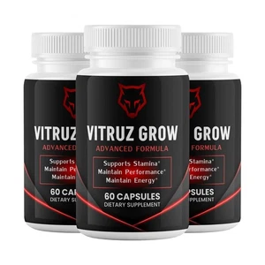 (3 Pack) Vitruz Grow Pills for Men Advanced Male Support Performance Formula - Picture 1 of 7