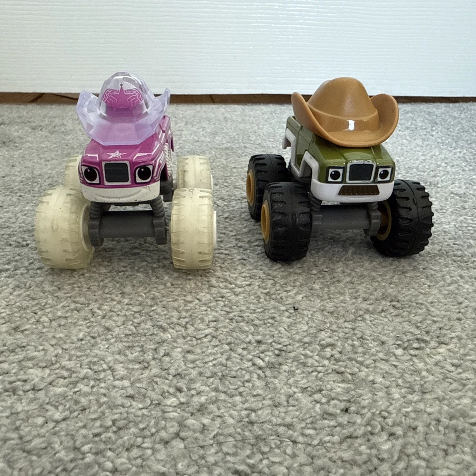 Blaze And The Monster Machines Starla clear hat & Cowboy Diecast Trucks Rare - Image 1 of 4