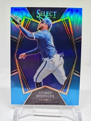 2022 Select George Springer 11/35 Blue Prizm #164 Premier Toronto Blue Jays  - Image 1 of 2