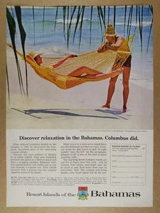 1965 Bahamas Tourism Vacations 'Discover relaxation' vintage print Ad - Picture 1 of 1