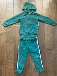 Carter's boys Size 5 two-piece green & navy striped sweatsuit - Picture 1 of 6