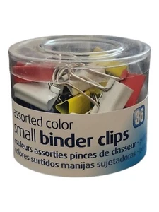Officemate Binder Clips, Small, 3/8 Inch Capacity, Assorted Colors, Pack of 36 - Picture 1 of 6