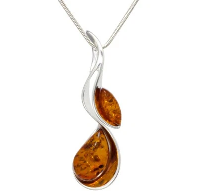 NATURAL BALTIC AMBER Jewellery Gemstone STERLING SILVER 925 PENDANT NECKLACE - Image 1 of 4