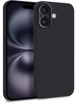 MYGADGET Hülle für Apple iPhone 16 - Handyhülle Cover aus Silikon Schwarz