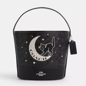 NWT Coach Trick Or Treat Bucket In Signature Canvas With Halloween Graphic - Picture 1 of 7