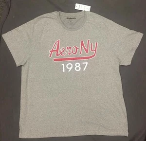 NWT Men's 4XL Aeropostale T-Shirt Gray Red AERO NY Crew Neck B44 - Picture 1 of 4