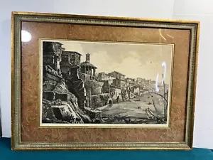 Vintage Luigi Rossini Gravur Radieren Kunstdruck Roma 1822 Foca Säulenausgrabung - Bild 1 von 20