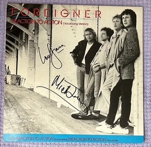 Foreigner "Reaction to Action" 12-Inch Vinyl Single - Autographed - Gramm +1 - Picture 1 of 6