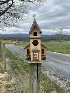 Wooden Church Birdhouse 