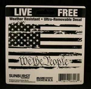 Live Free -Black USA Flag -Distressed -Decal Sticker -Weather Resistant -4.5"x3" - Picture 1 of 3
