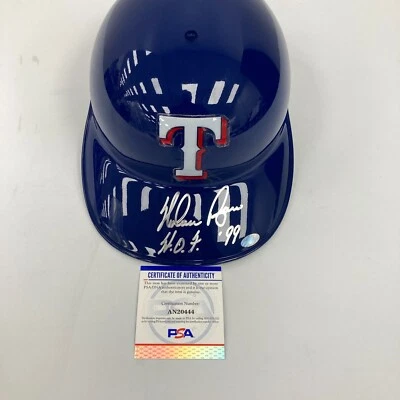 Nolan Ryan Hall Of Fame 1999 Signed Texas Rangers Helmet PSA DNA COA - Image 1 of 4