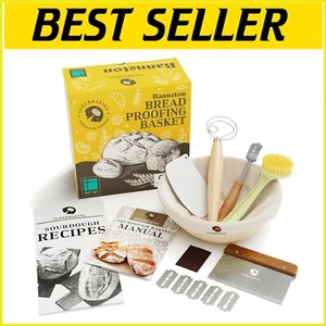 Banneton Bread Proofing Basket Gift Set - 9" Round Sourdough Baking Tools - Picture 1 of 11