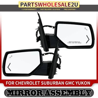 2x Espejo térmico liso negro derecho y derecho para Chevrolet Suburban 2015-2020 GMC Yukon Foto 1 de 4