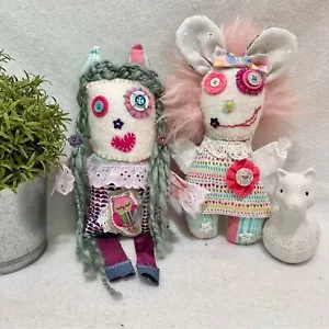 Fairy Forest Friends: Whimsical Handmade Doll Duo for Besties, lace & embroidery - Picture 1 of 8