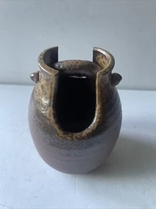 Vintage Japanese KUTANI ware Kitamura Takashi Brown Vase - Picture 1 of 14