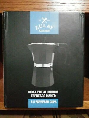 Zulay Kitchen Moka Pot máquina de café espresso de aluminio 5,5 tazas de café espresso VENDEDOR DE EE. UU. Foto 1 de 4