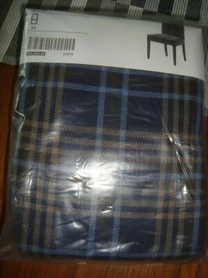 IKEA COVER for Henriksdal Chair 21" Rutna Blue Check Plaid Slipcover 102.685.69 - Image 1 of 4