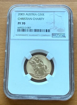 Austria 2003 Gold 50 Euro NGC PF70 Christian Charity - Image 1 of 2