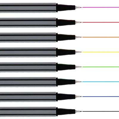 FINE LINER PENS COLOURED 8Pc 0.8mm Drawing Nib Set Thin Tip Detail Ink Markers