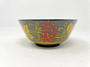 Russian hand painted Khokhloma lacquer bowl 5.5" x 2.5" high - Picture 1 of 7