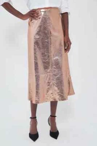 NWT Tuckernuck x India Hicks Gold Metallic London Skirt - Picture 1 of 7