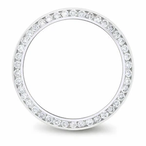 LUNETTA DIAMANTE DONNA 1 CT REALIZZATA PER ROLEX 26MM DATA, SET CANALI DATEJUST 18KW - Foto 1 di 6
