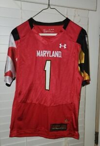 MARYLAND TERRAPINS Football RED Jersey  Under Armour #1 YOUTH XL Loose