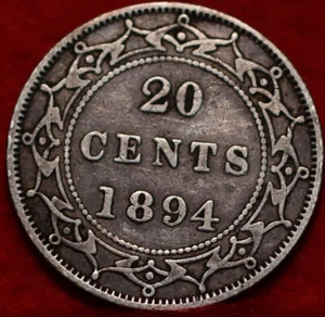 1894 Queen Victoria Newfoundland 20 Cents Silver Coin - Picture 1 of 2