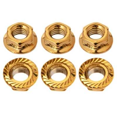 DWCX 6x Tuerca de brida de acero inoxidable para motocicleta M6 tuerca hexagonal