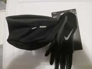 Nike Dri-Fit Thermal Running Hat & Glove Set Black Anthracite Sz S/M Free Ship