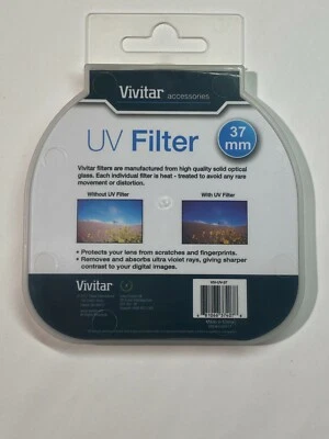 Vivitar 37mm UV Ultraviolet Glass Filter 37 MM NEW - Image 1 of 3