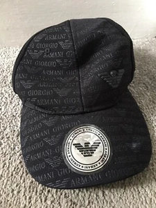 Giorgio Armani Black Logo Baseball Cap With Sticker Of Authenticity On Beak - Picture 1 of 7