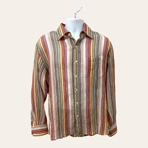 Positano Herren Hemd Regenbogenfarben gestreift leicht transparent Größe XL - Bild 1 von 10
