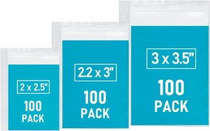 Small Plastic Bags, 300 PCS Mini Baggies, 3 Assorted Sizes, Transparent Jewelry - Picture 1 of 12