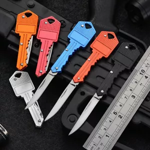 Cuchillo con forma de llave pesca al aire libre camping bolsillo hoja plegable multifuncional - Imagen 1 de 11