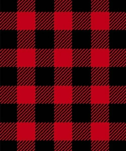 FIELD'S FABRICS Buffalo Plaid Red Black Fleece Fabric Print by the Yard A235.06
