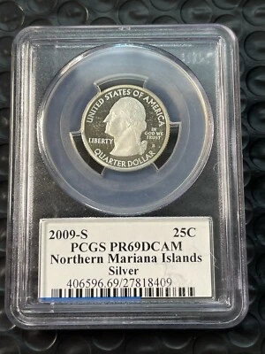 2009-S SILVER Norhtern Mariana Islands 25C State PCGSPR69 DCAM State Flag Holder - Image 1 of 4