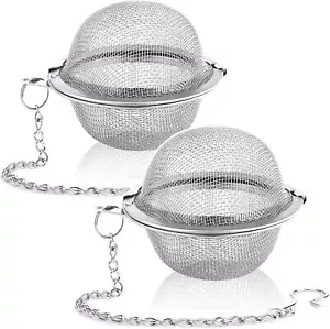 2PCS Stainless Steel Mesh Tea Infuser Diffuser Strainer Steeper For Filtering - Picture 1 of 7